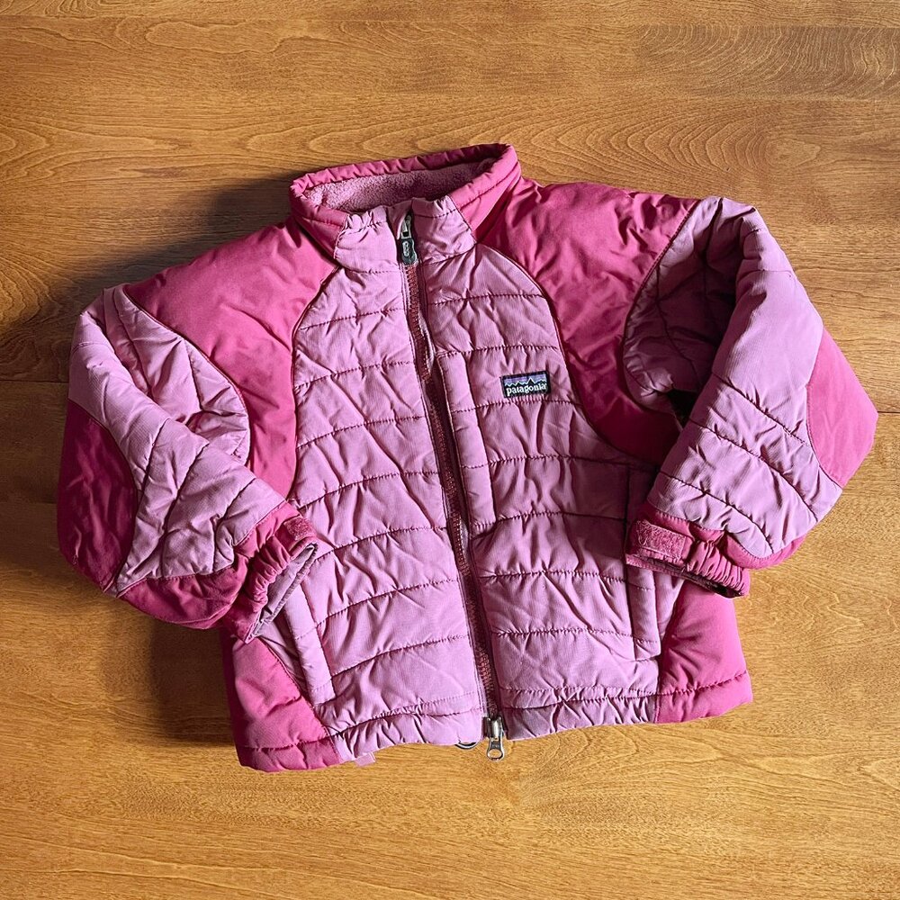 Patagonia raspberry pink quilted coat XXS 3-4